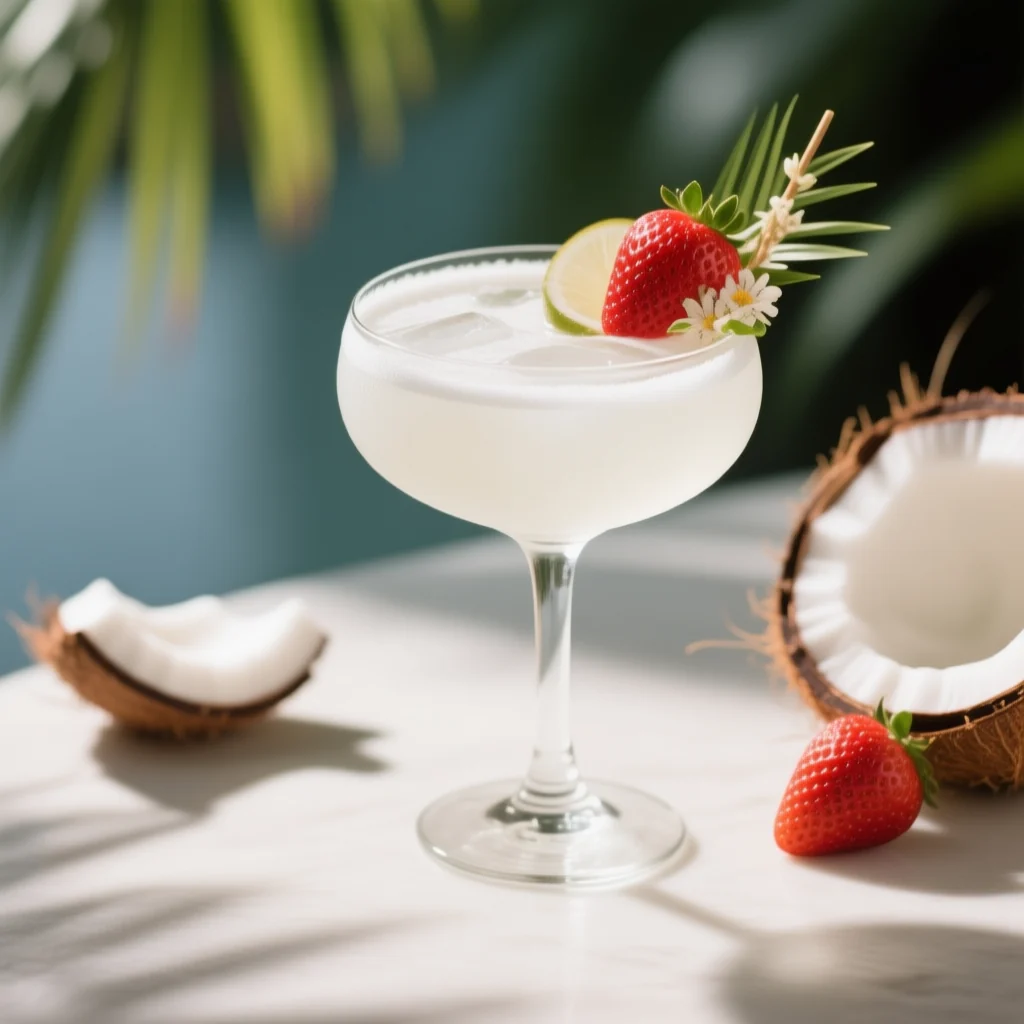 Negroni Blanc à la Fraise et Noix de Coco