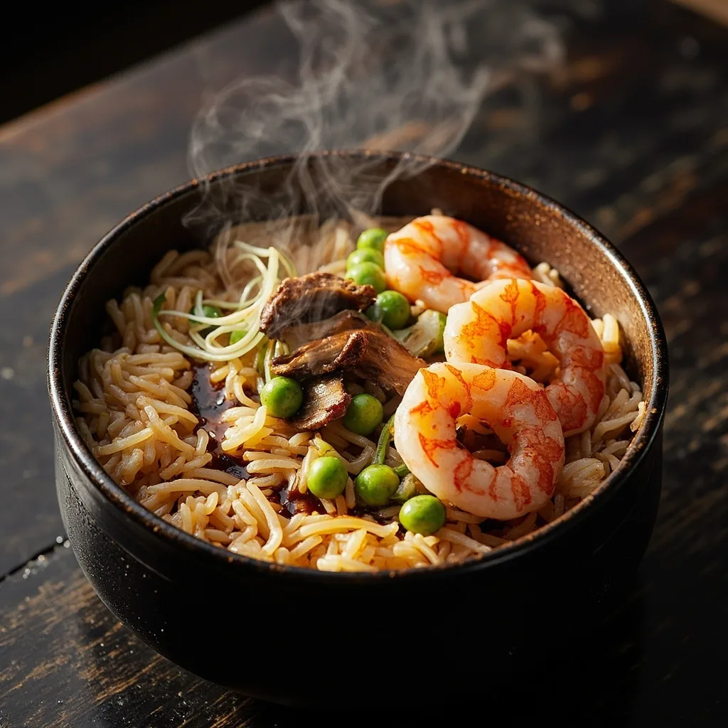 Shiitake, Green Pea & Shrimp Clay Pot Rice
