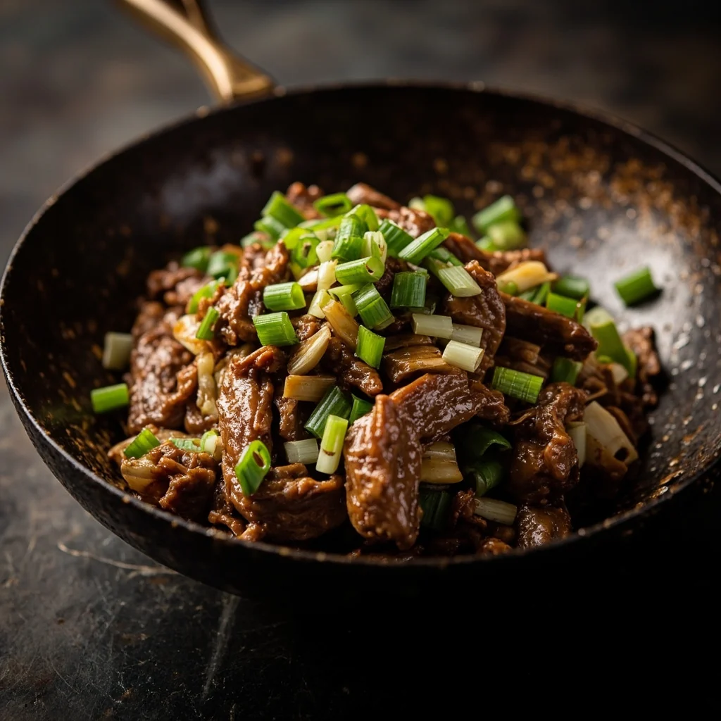 Sauté d'agneau aux oignons verts de Pekin
