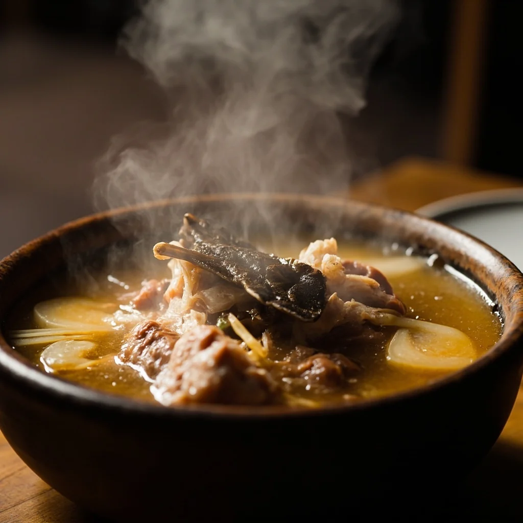 Soupe de seiche et côtes de porc