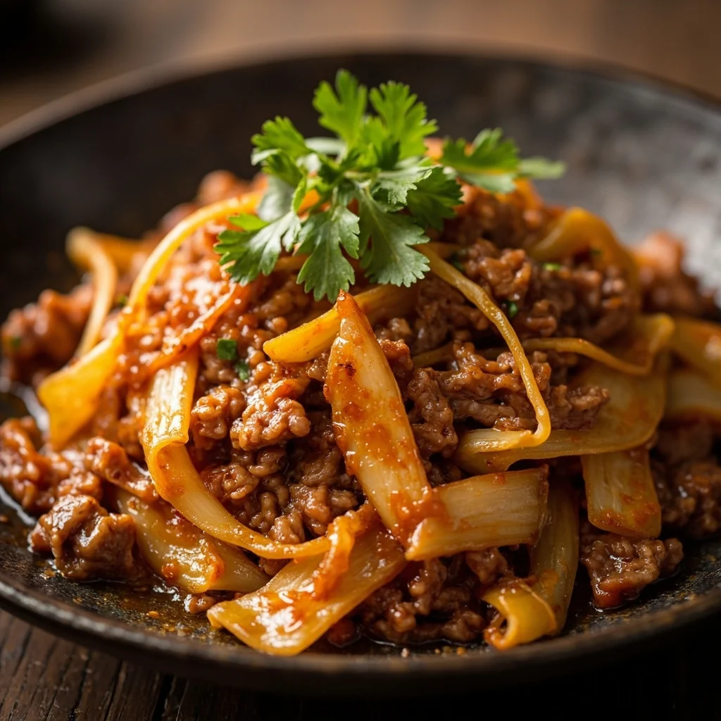 Racine de lotus épicée au porc haché