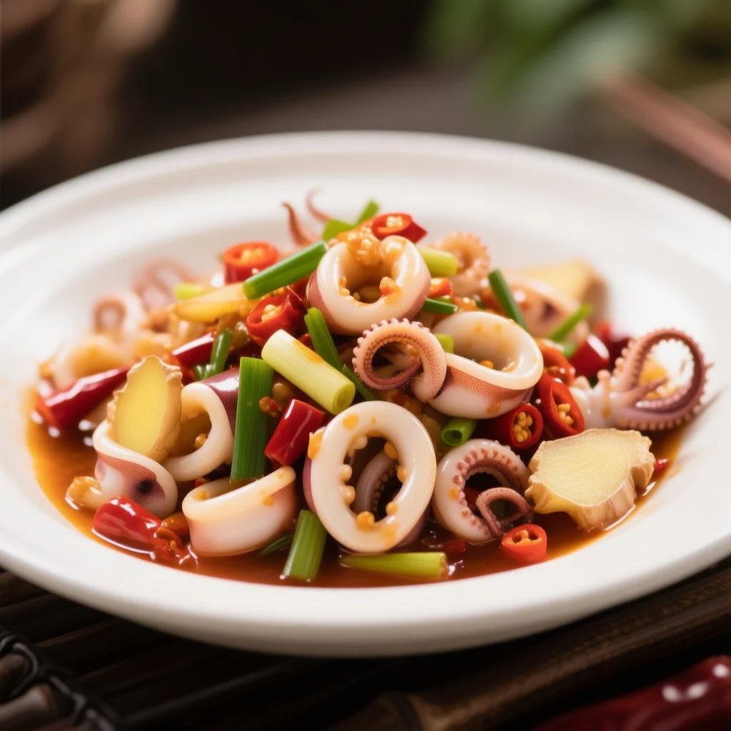 Calmar sautéé épicé