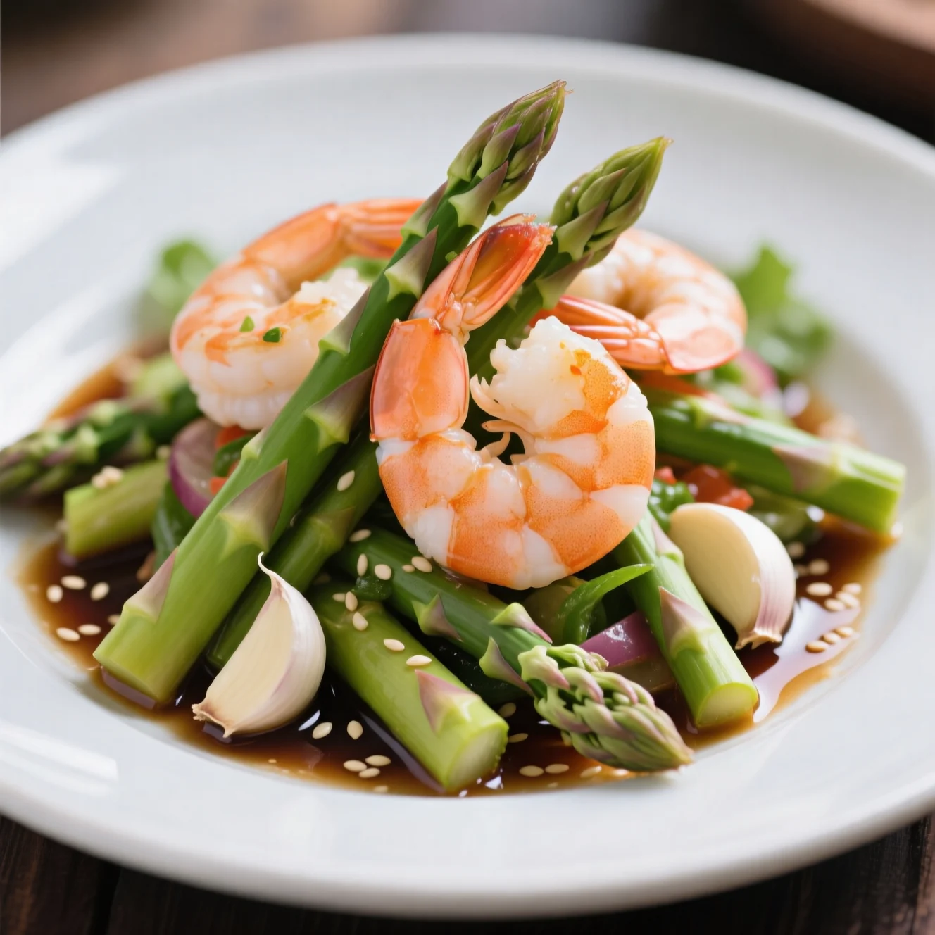 Salade d'asperges et crevettes