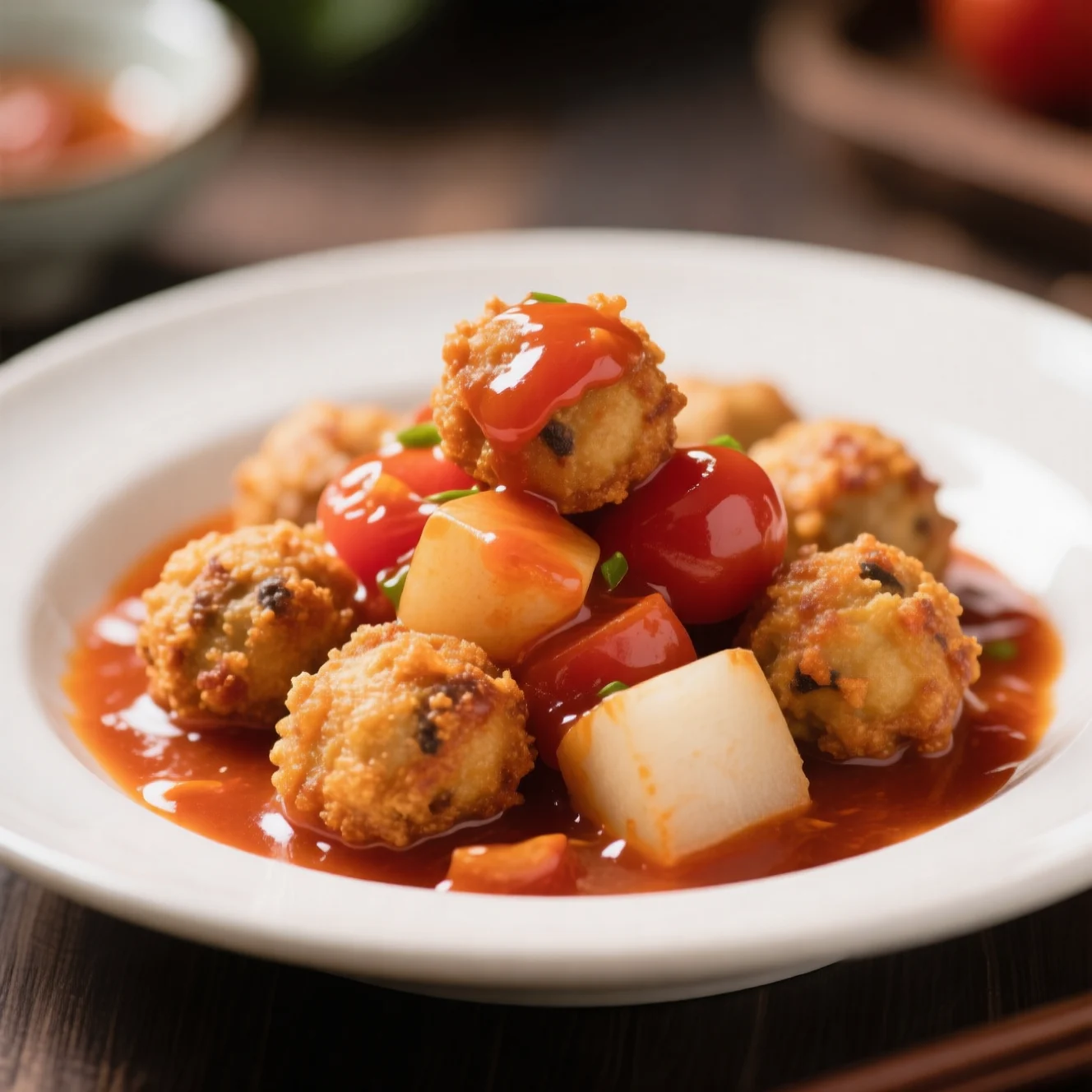 Boulettes salées d'okara en sauce tomate