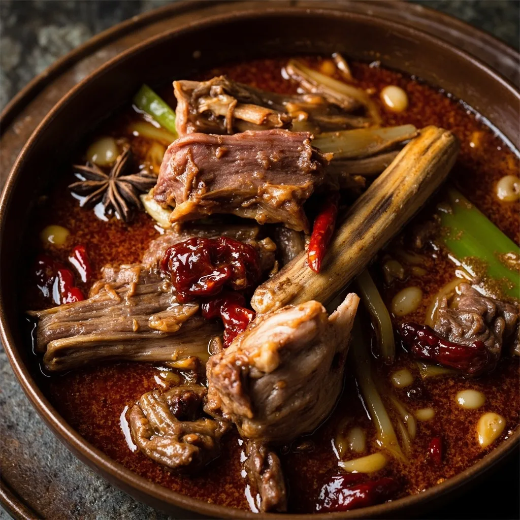 Hot pot de colonne vertébrale d'agneau (Yang Xie Zi)