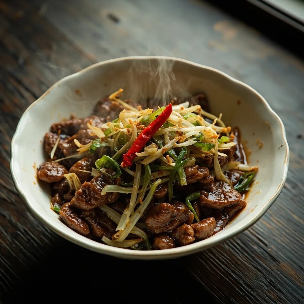 Shredded Beef with Pickled Mustard Greens