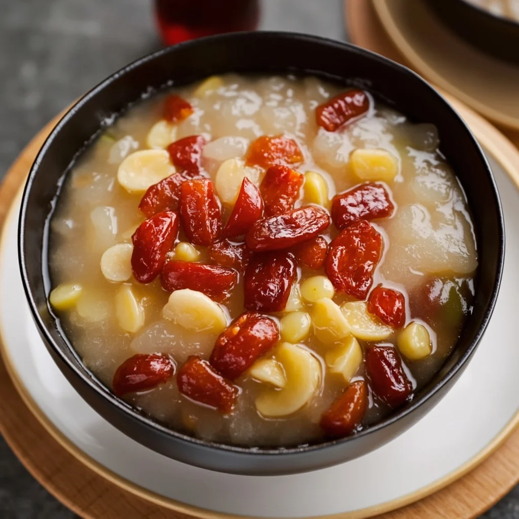 Bouillie de longane et datte rouge aux huit trésors