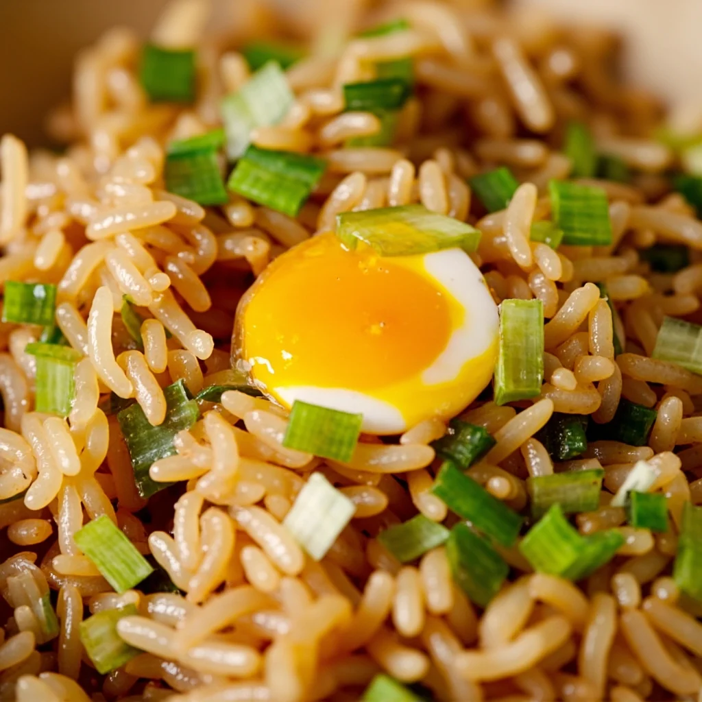 Riz frit aux œufs et ciboulette à la sauce d'huître
