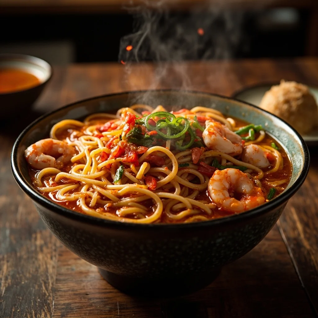 Nouilles de fruits de mer épicées