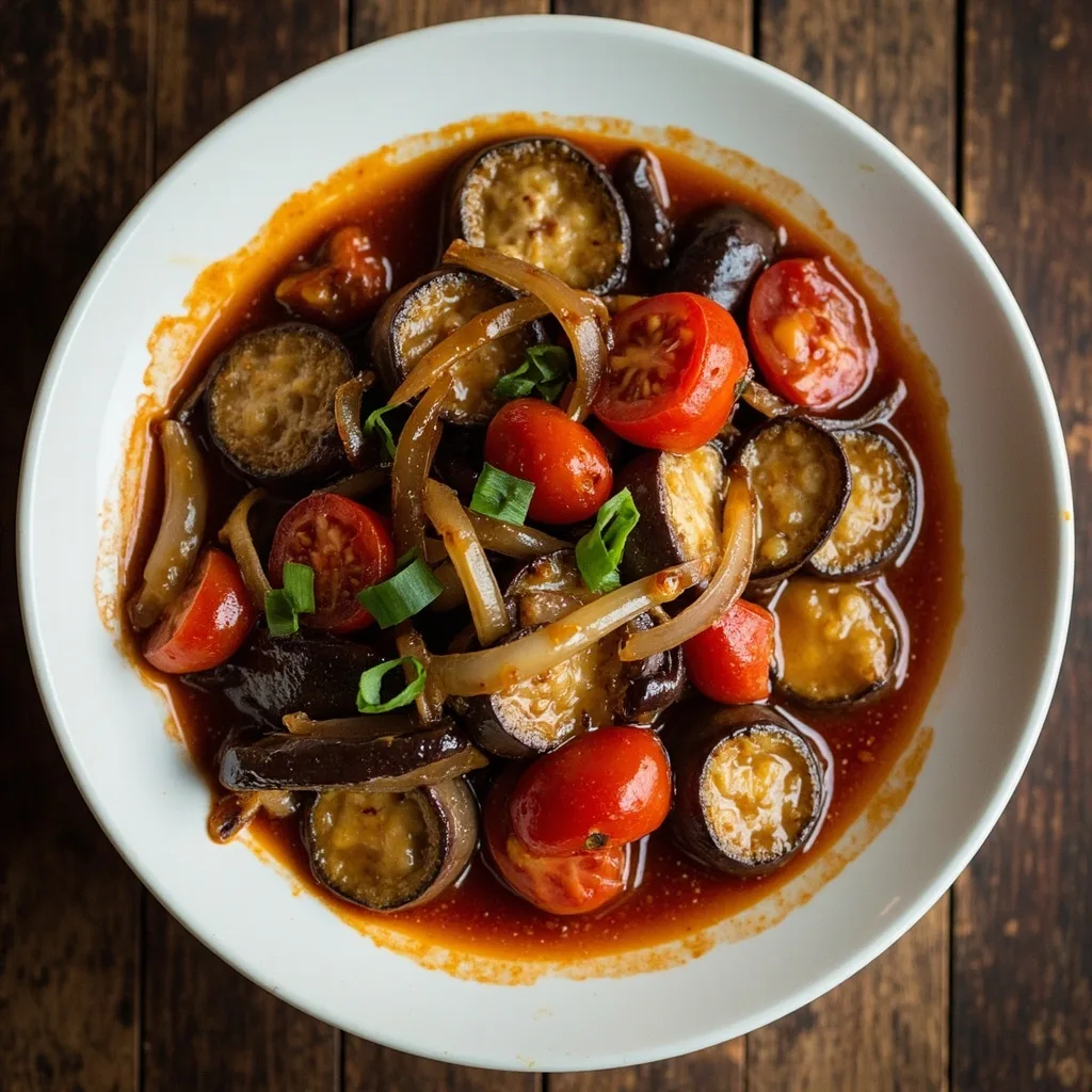 Aubergine braisée à la tomate