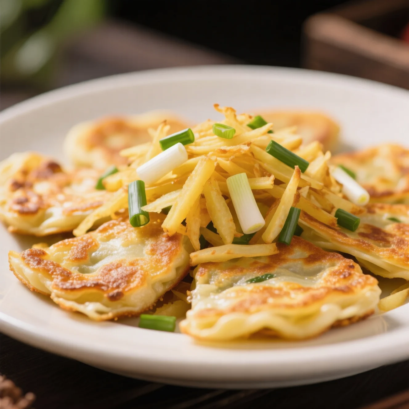 Crêpes de Pommes de Terre aux Ciboules Croquantes