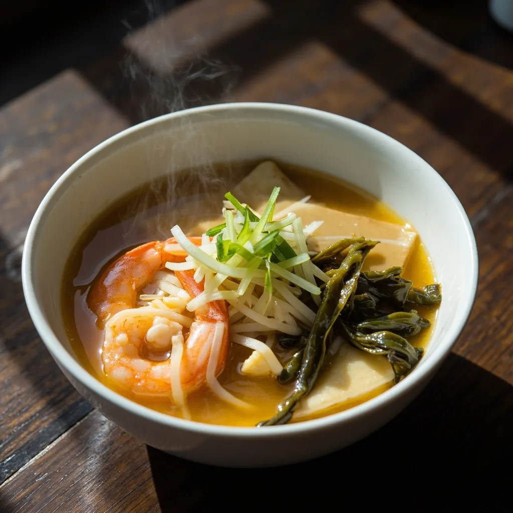 Shrimp and Pickled Mustard Greens Tofu Soup