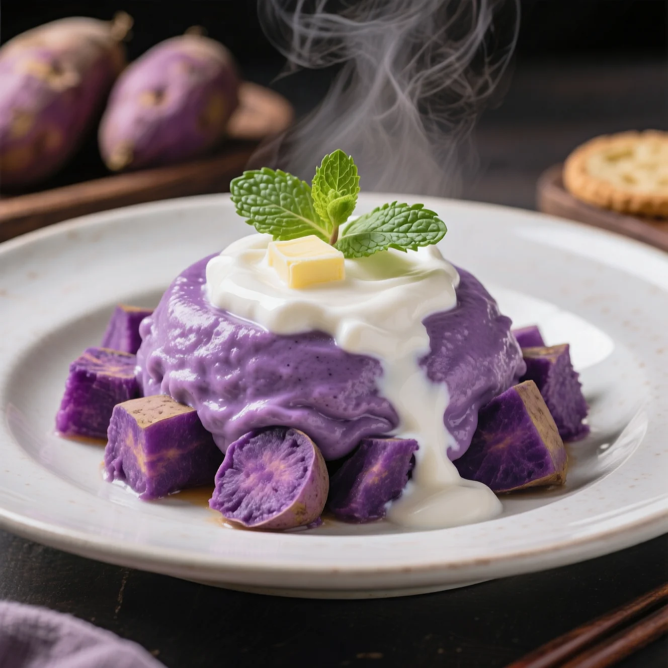 Nuage de Patate Douce Violette au Yaourt Acidulé