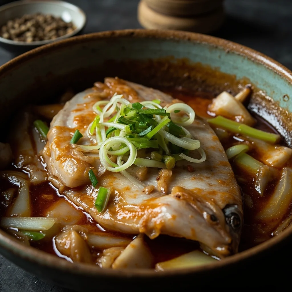 Carpe vapeur au gingembre et ciboulette