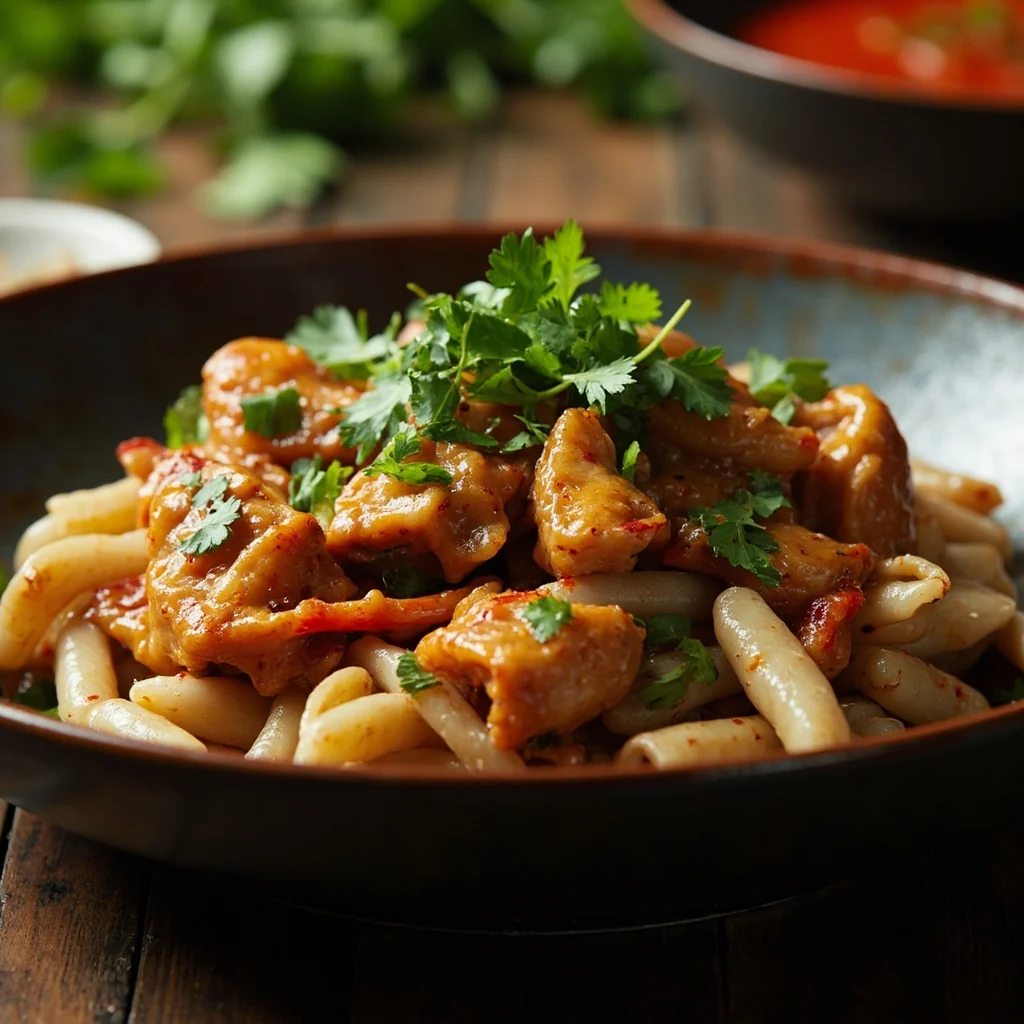 Poêlée de Gésiers de Poulet avec Bâtonnets de Tofu Fermenté
