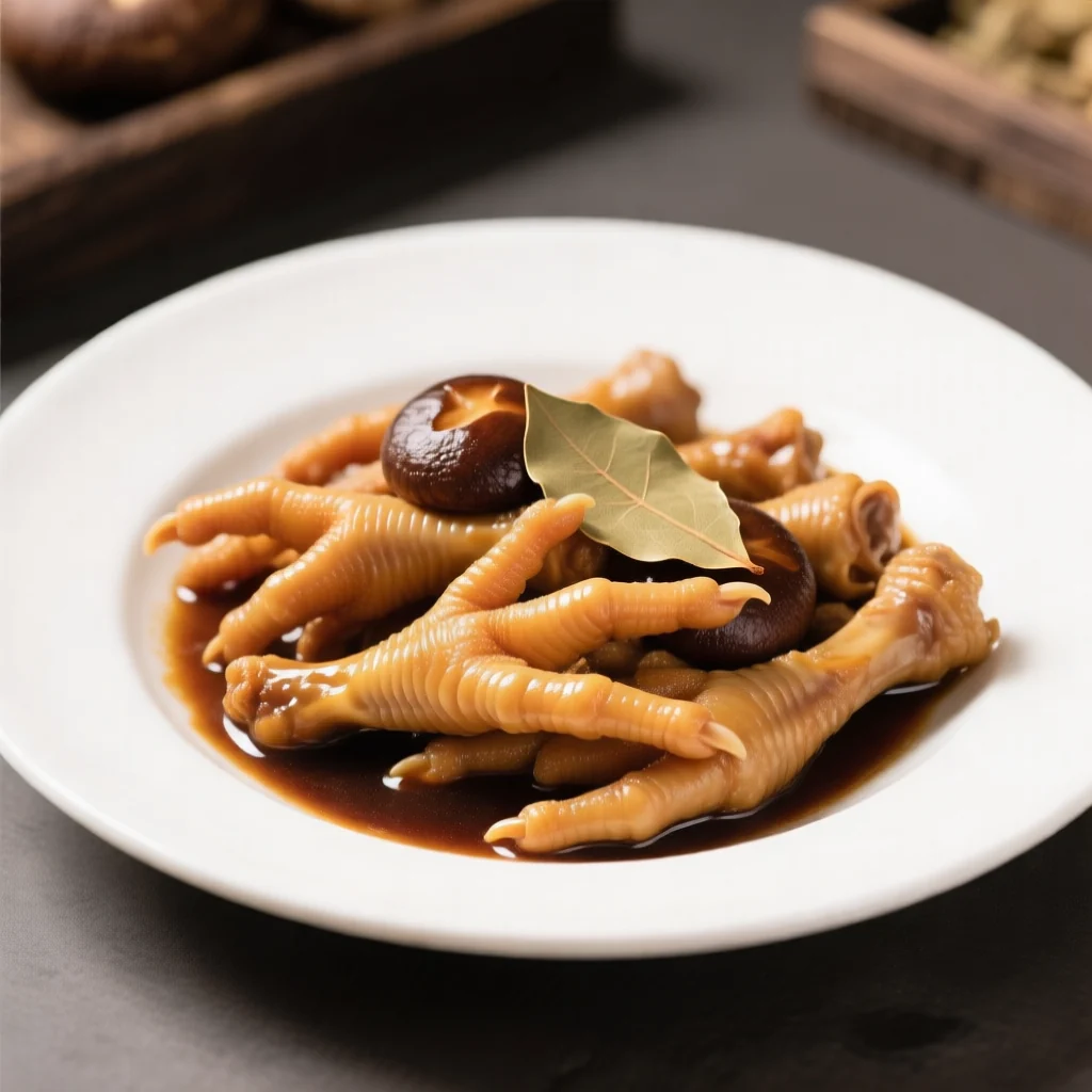 Pattes de poulet braisées à la sauce aux champignons