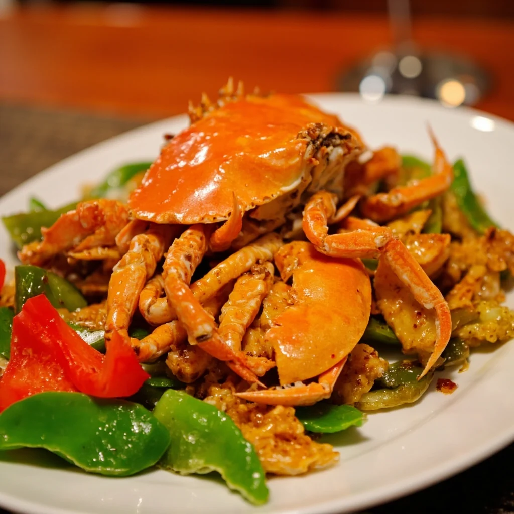 Crabe sauté au curry