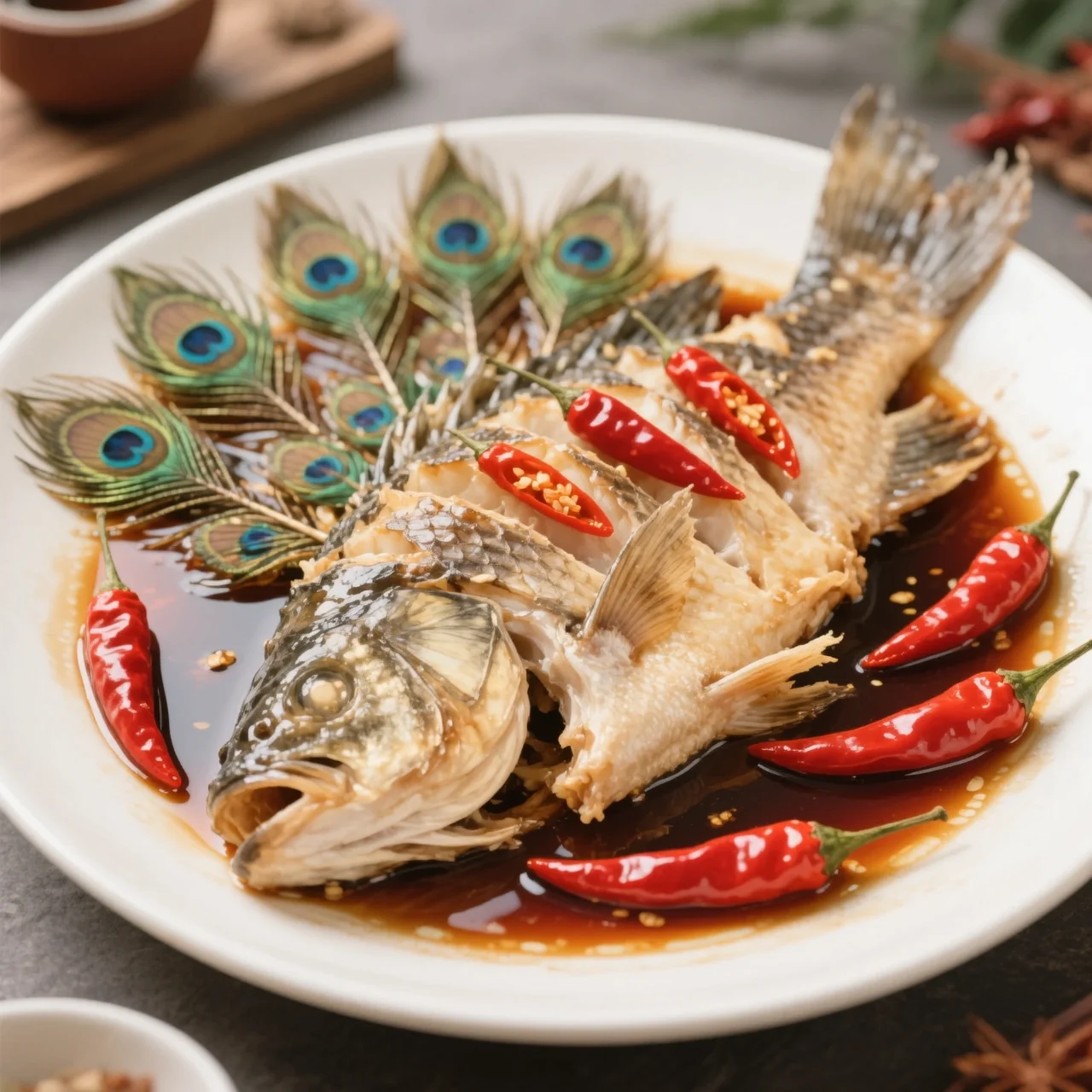 Poisson à queue de paon étalée