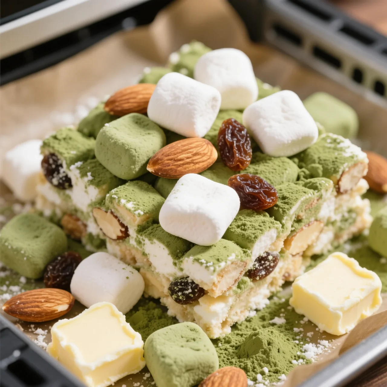 Version machine à pain Croquants flocon de matcha au sel marin