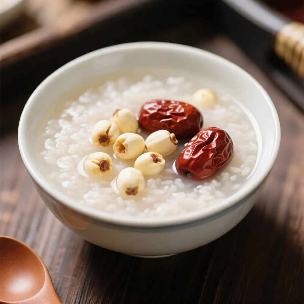 Congee aux graines de lotus et dattes rouges