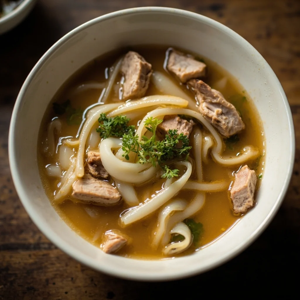 Soupe d'os de canard mijotée lentement avec radis blanc