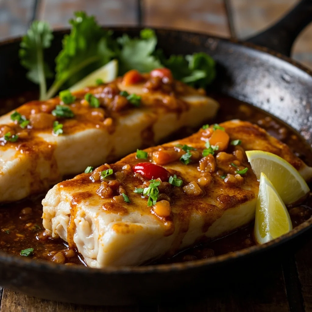 Cabillaud Poêlé avec Sauce Brune Savoureuse