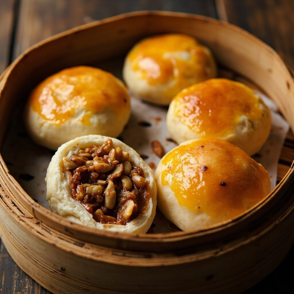 Brioches à la vapeur à la citrouille et aux noix