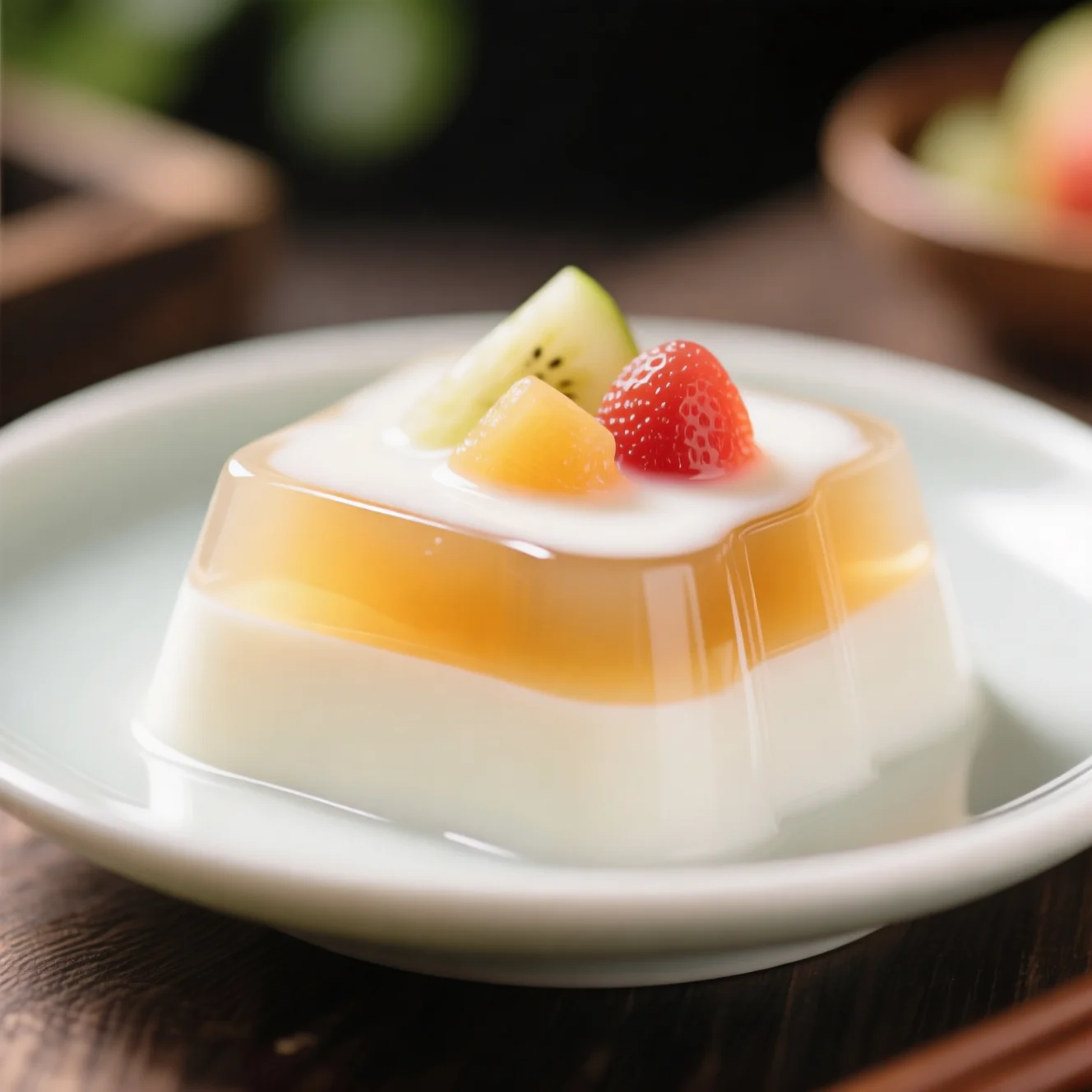 Gélée maison au lait et aux jus de fruits