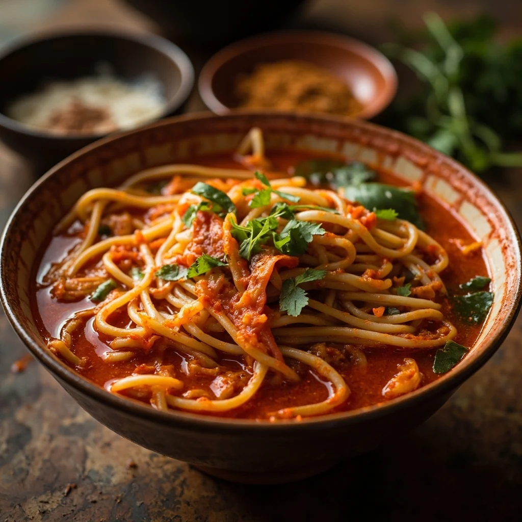 Soupe de nouilles kimchi épicée