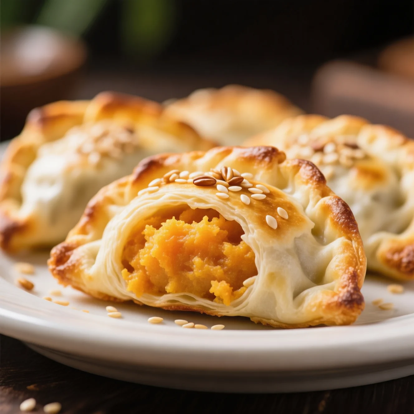 Chaussons aux patates douces croustillants