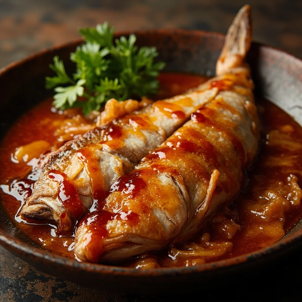 Carpe entière aigre-douce