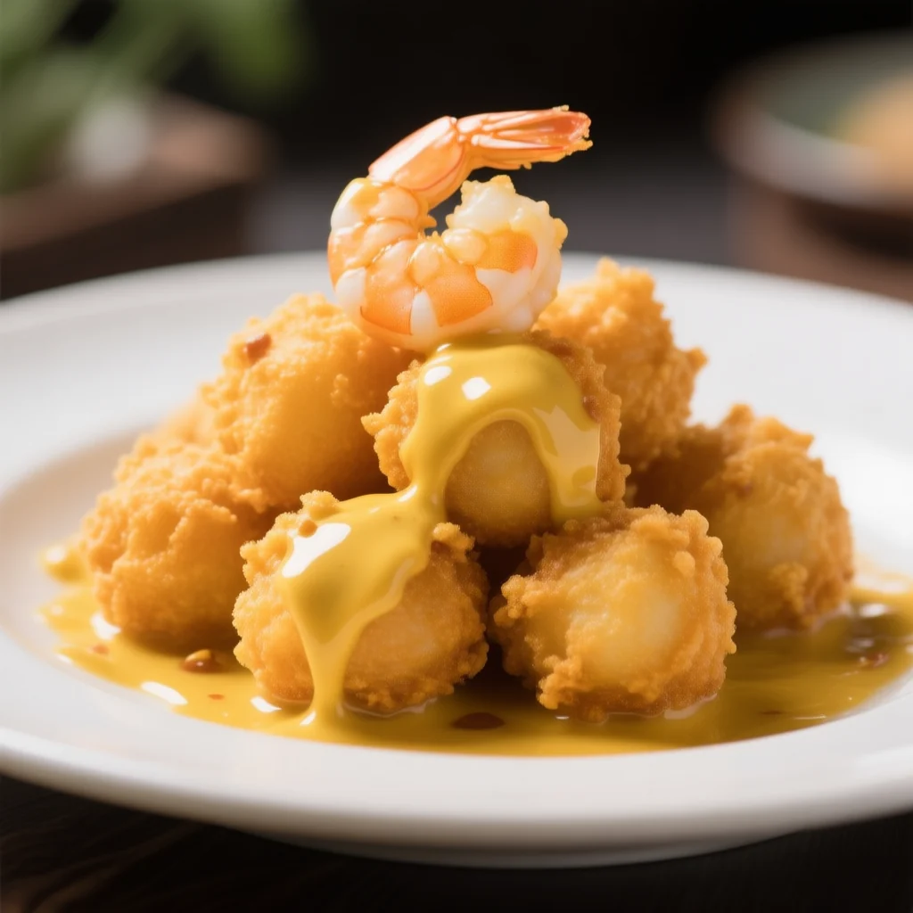 Boulettes de crevettes croustillantes à la moutarde