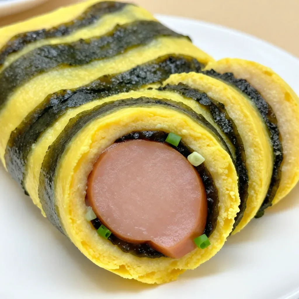 Rouleau aux œufs aux saucisses et algues