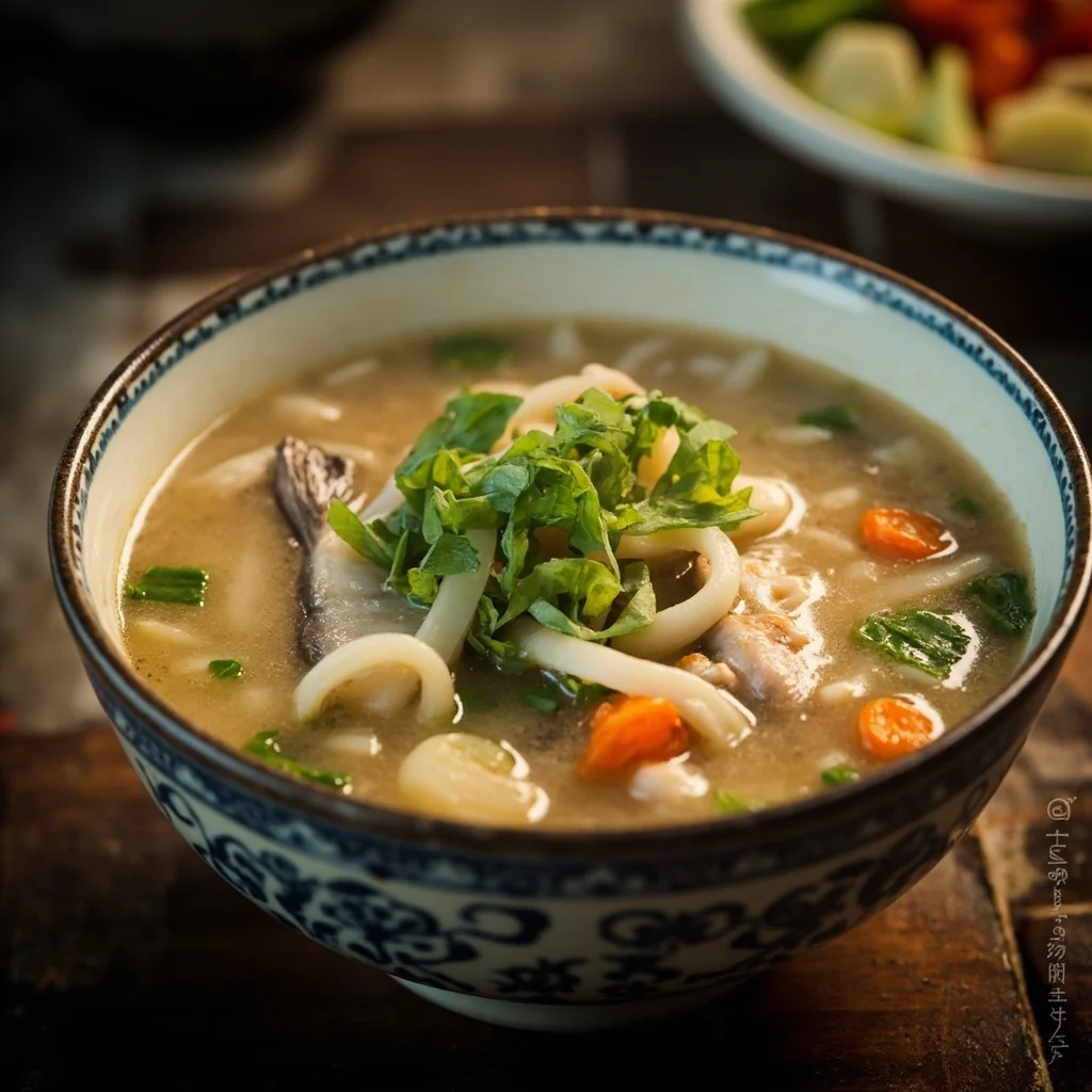 Soupe de carpe au melon d'hiver et à l'orge