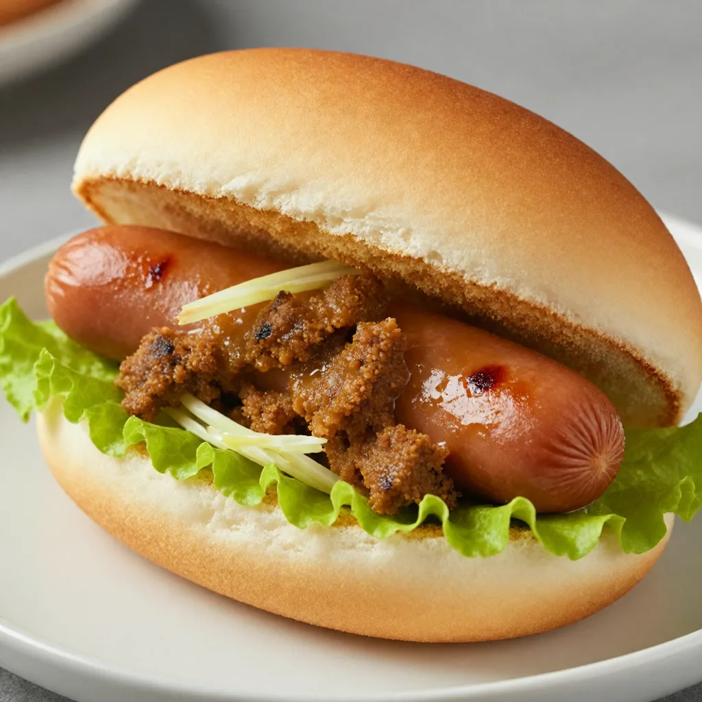 Hot-dog à la viande hachée au curry