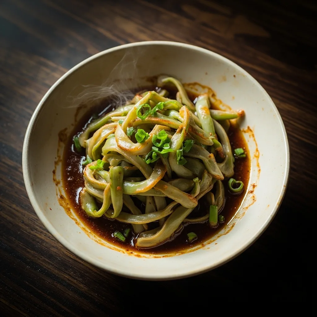 Sauté de margose à la sauce de haricots sucrée