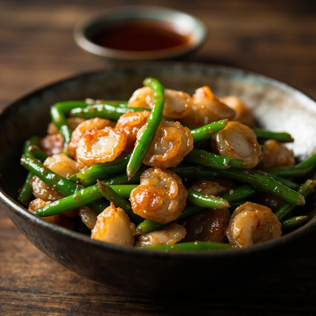 Pétoncles Séchés aux Haricots Verts