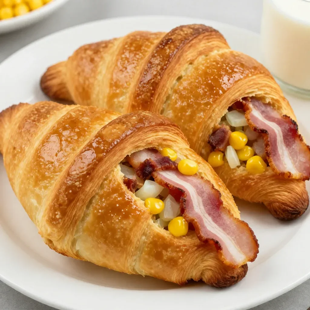 Croissant au bacon et à l'oignon