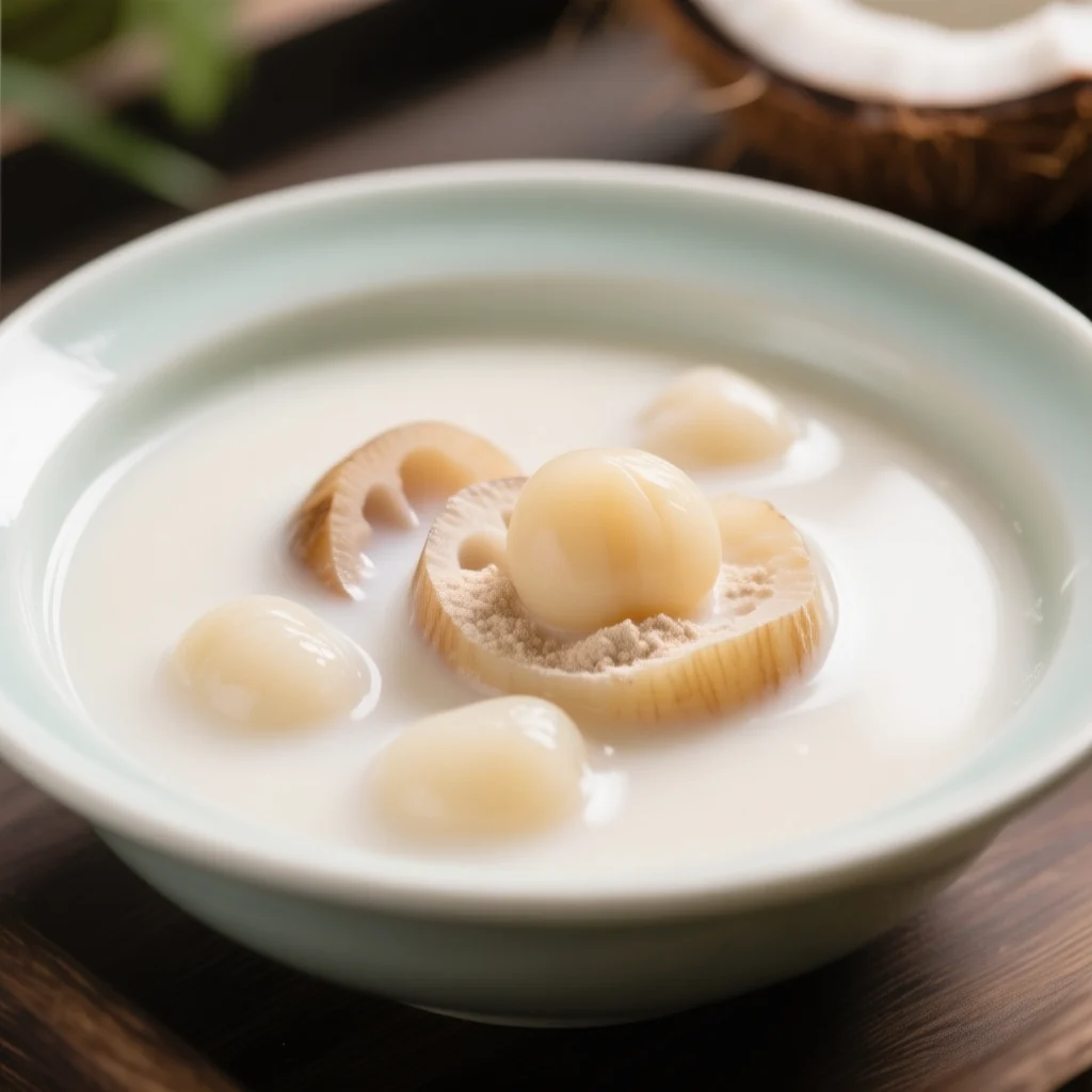 Soupe dessert à la noix de coco et au châtaigne d'eau