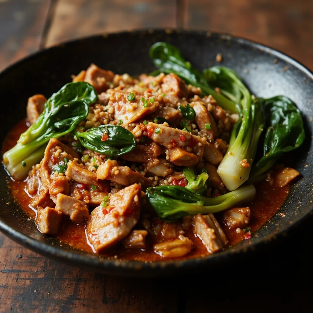 Sauté de porc et bok choy piquant