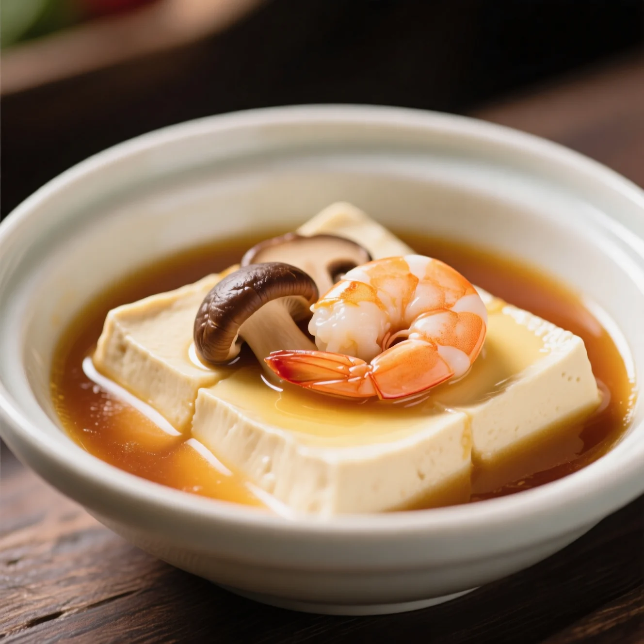 Pudding vapeur au tofu et aux crevettes