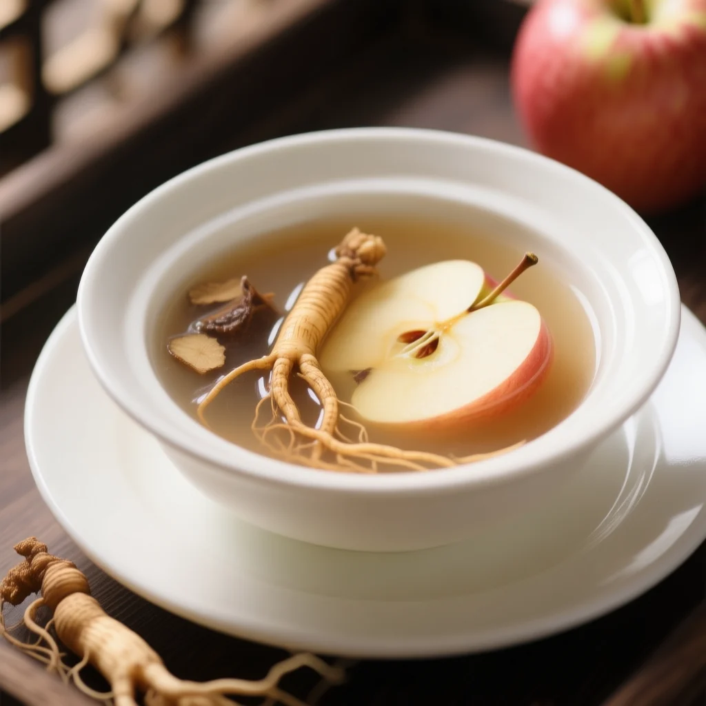 Soupe aux pommes au glehnia et polygonatum