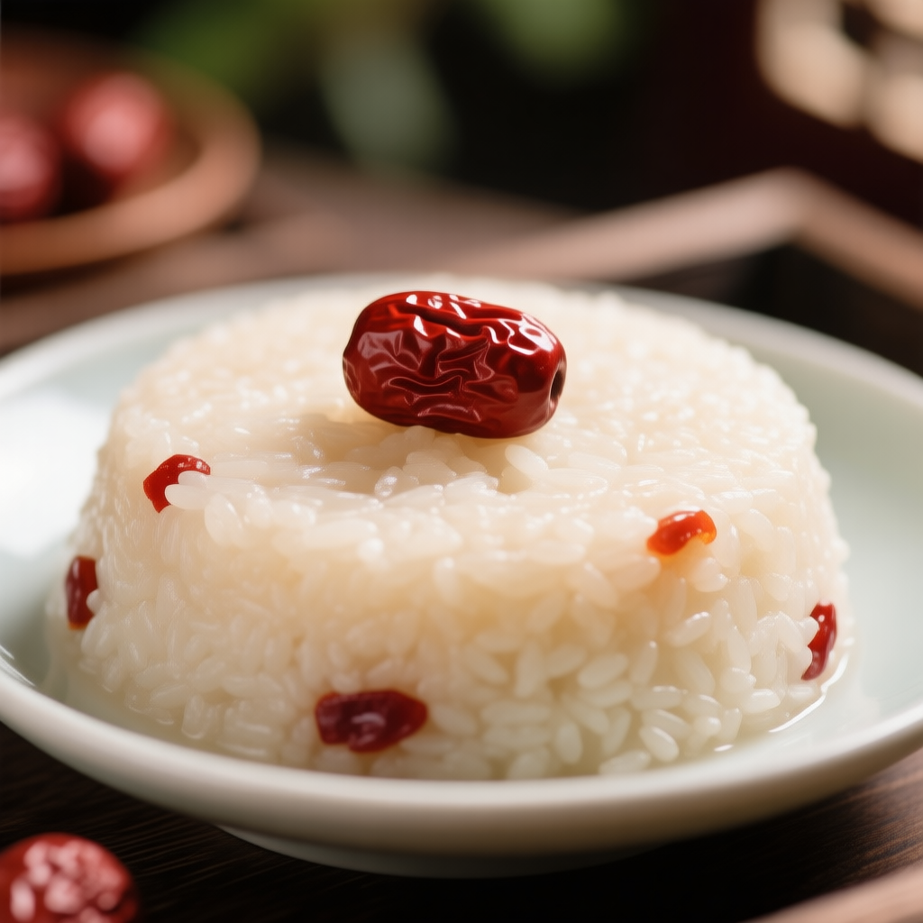 Gâteau de riz gluant aux dates rouges