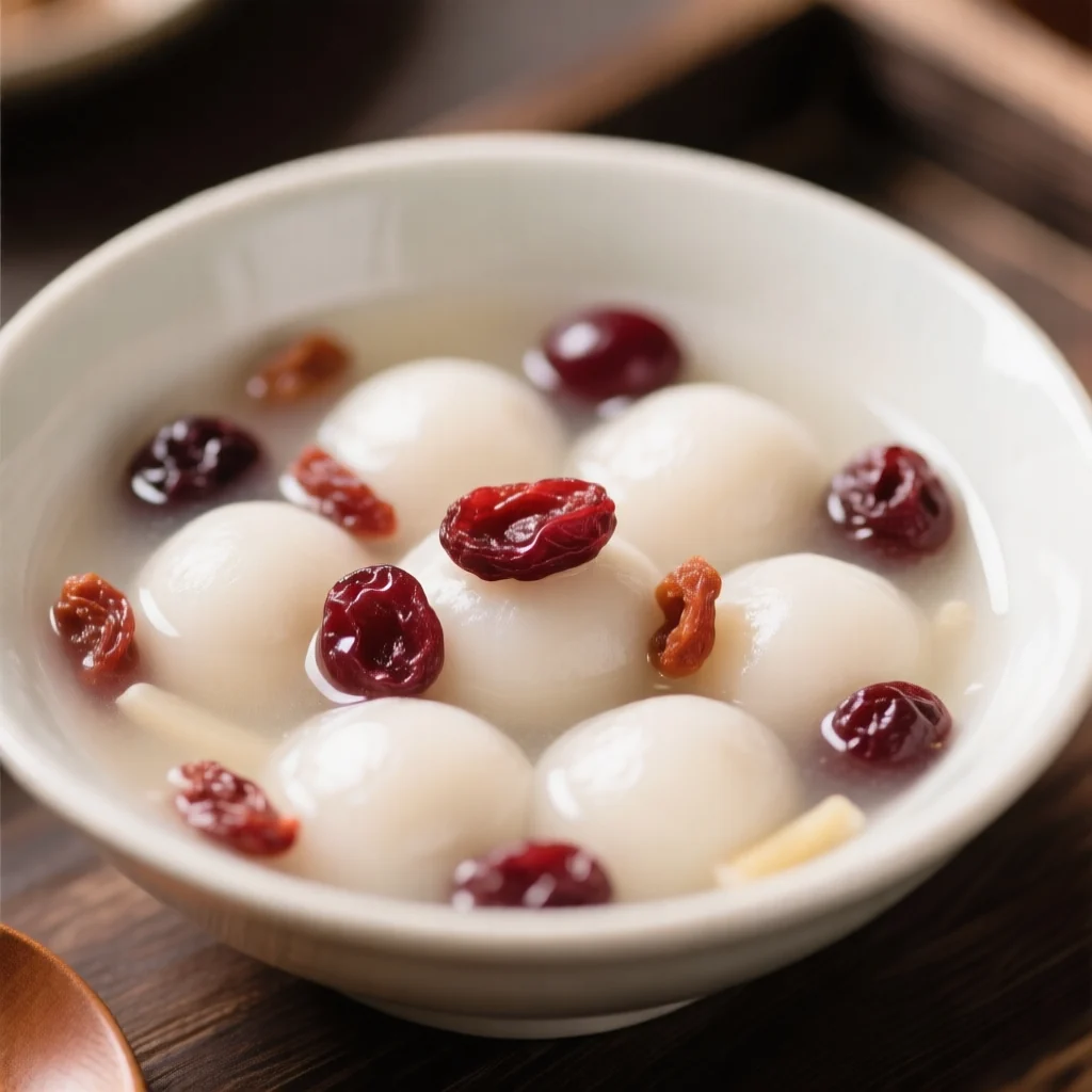 Mini Tangyuan au Vin de Riz Fermenté aux Canneberges
