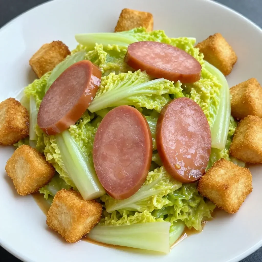 Chou sauté à la saucisse de jambon
