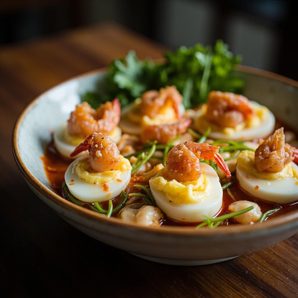 Œufs cuits à la vapeur aux pétoncles et crevettes séchés